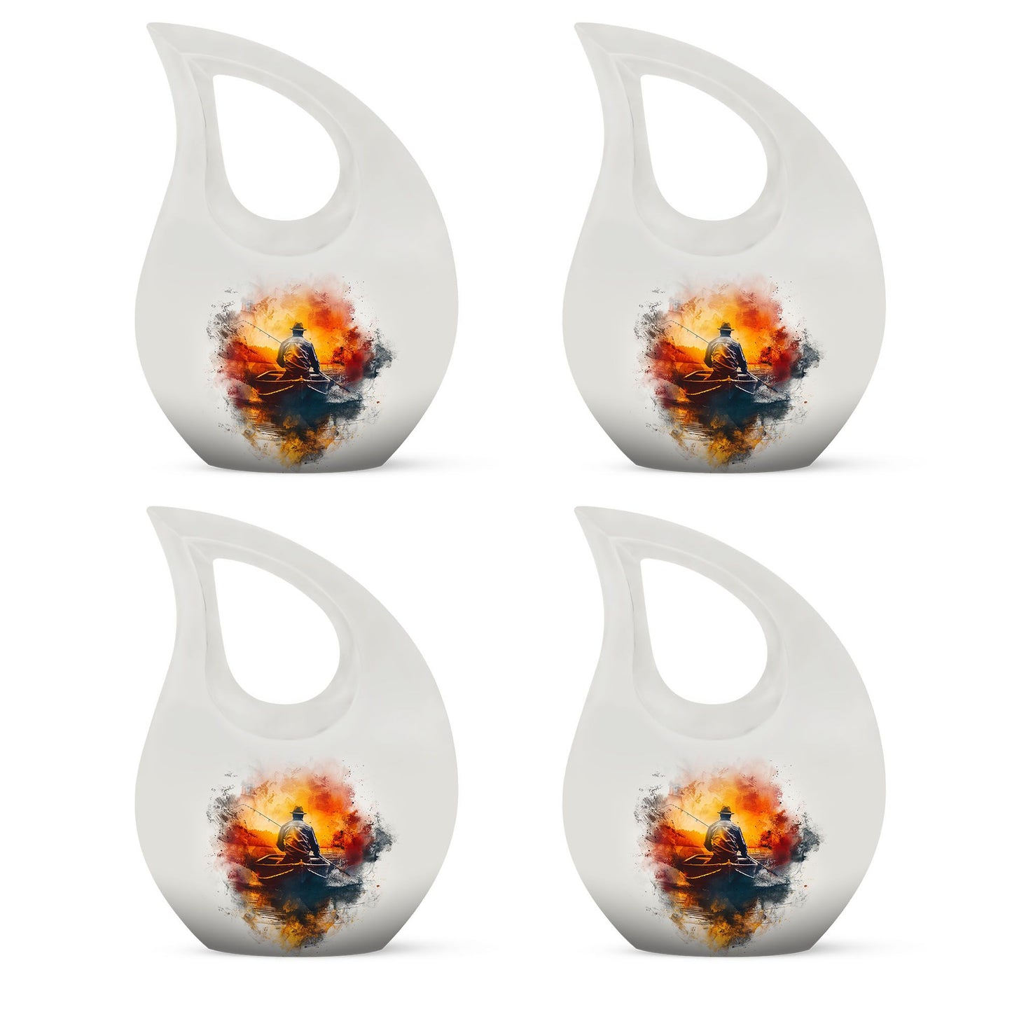 White Personalized Fish Cremation Urn for Pet Ashes - 10-inch, 200 cu in - Yatskia