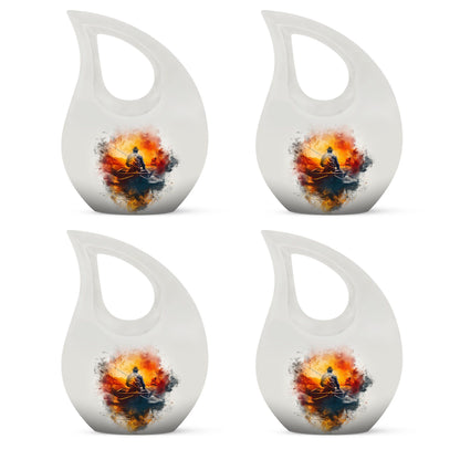 White Personalized Fish Cremation Urn for Pet Ashes - 10-inch, 200 cu in - Yatskia