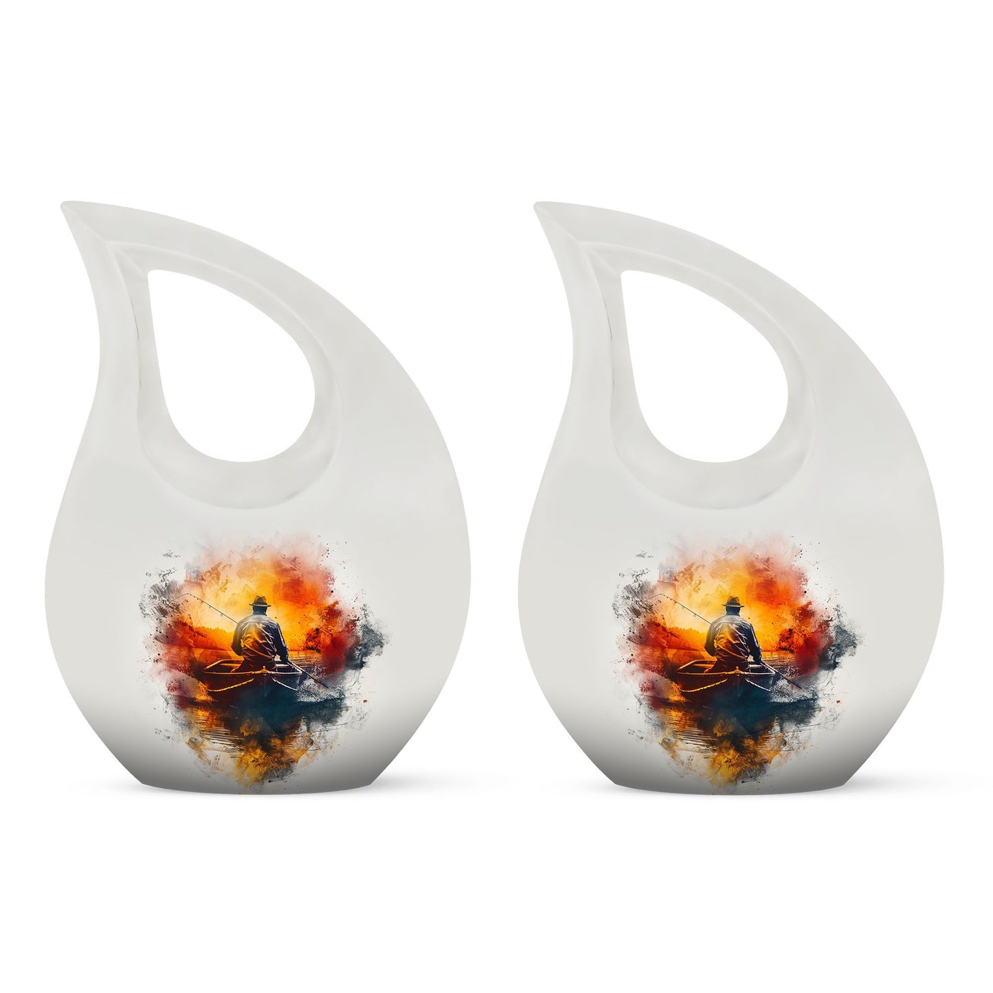 White Personalized Fish Cremation Urn for Pet Ashes - 10-inch, 200 cu in - Yatskia