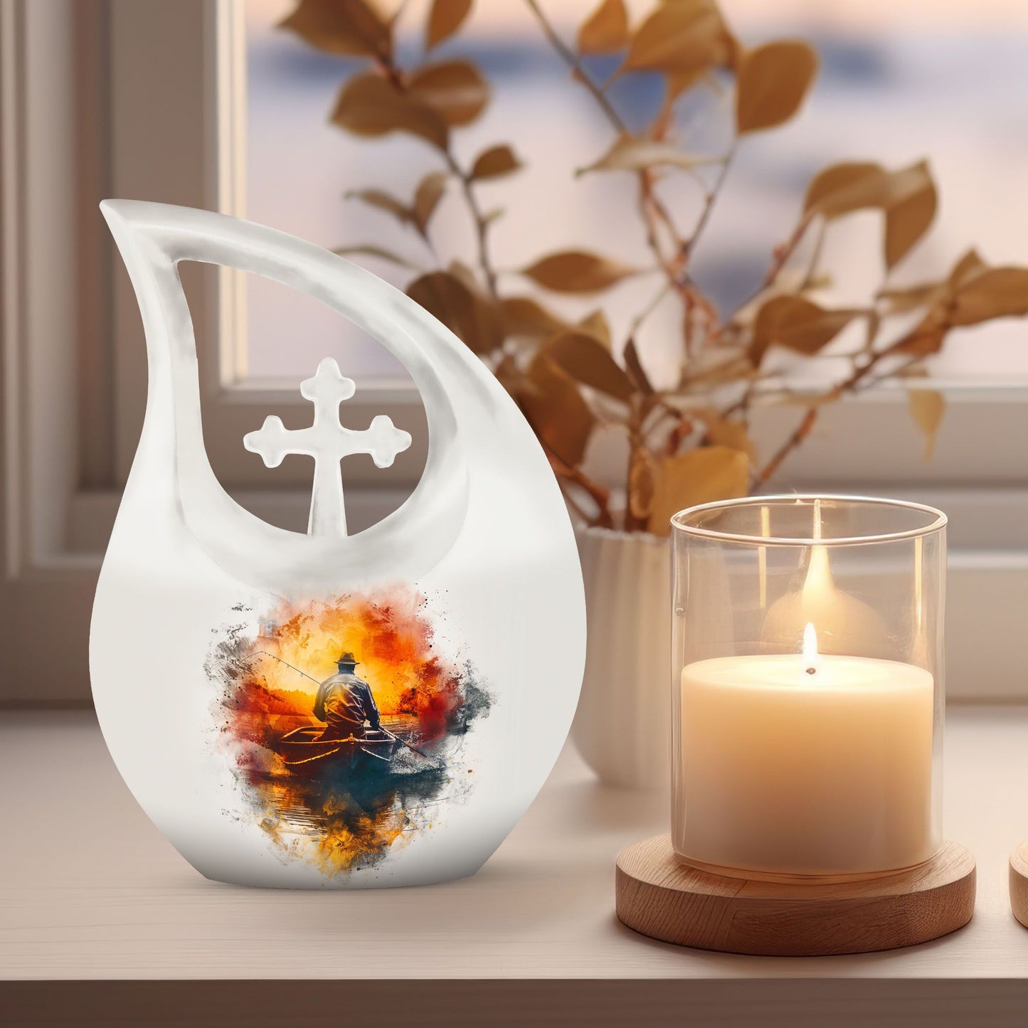 Father Son Fishing Urn