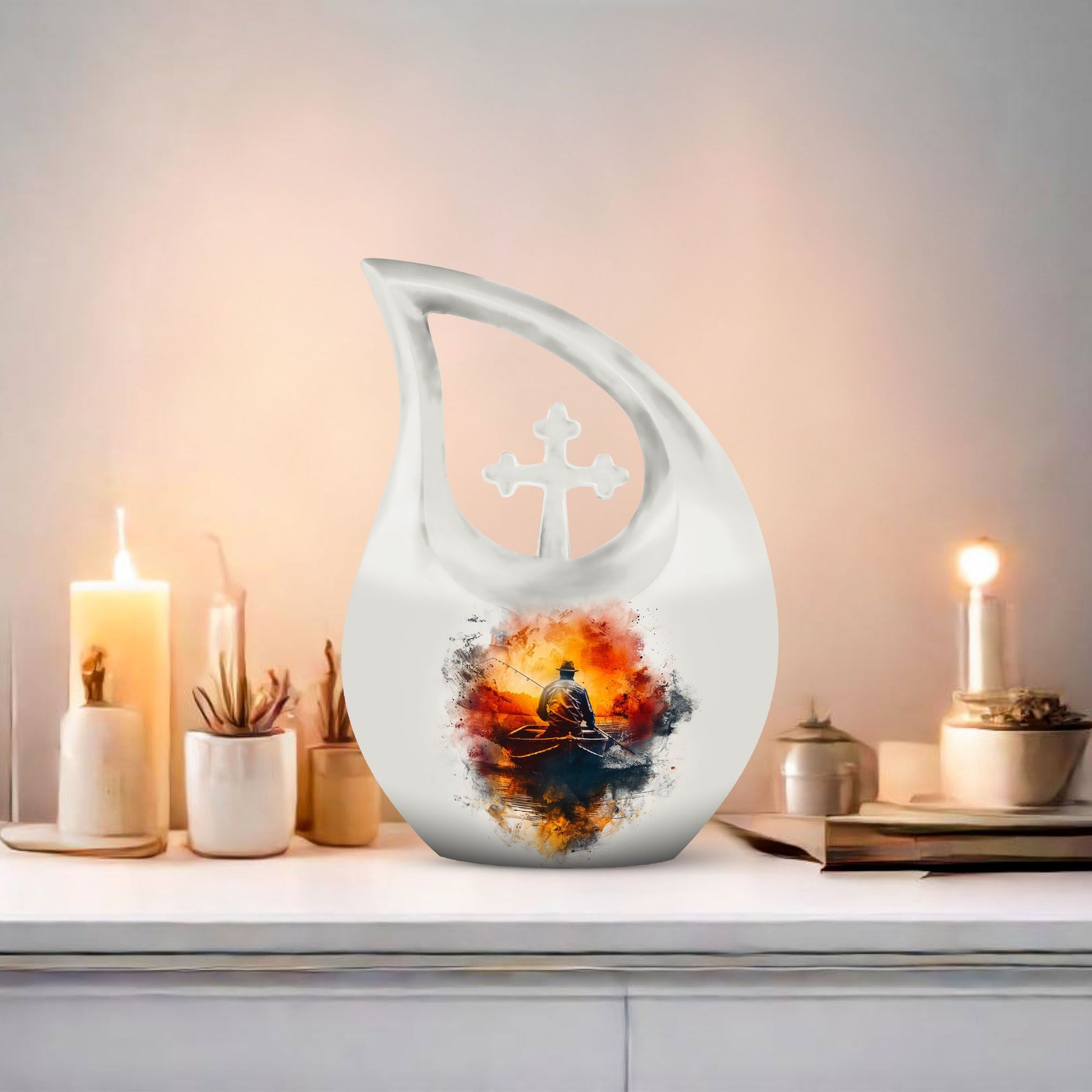 Father Son Fishing Urn