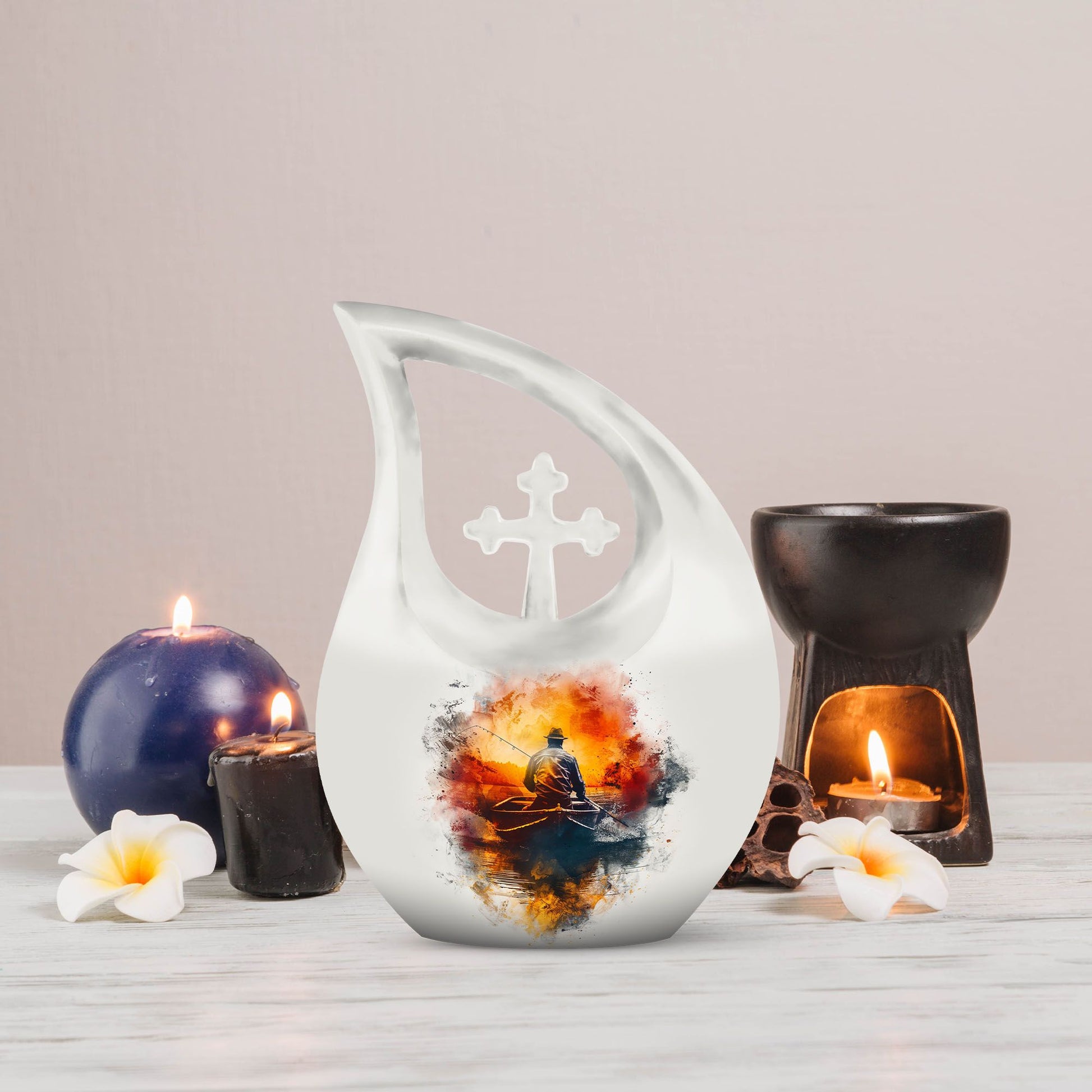 Father Son Fishing Urn