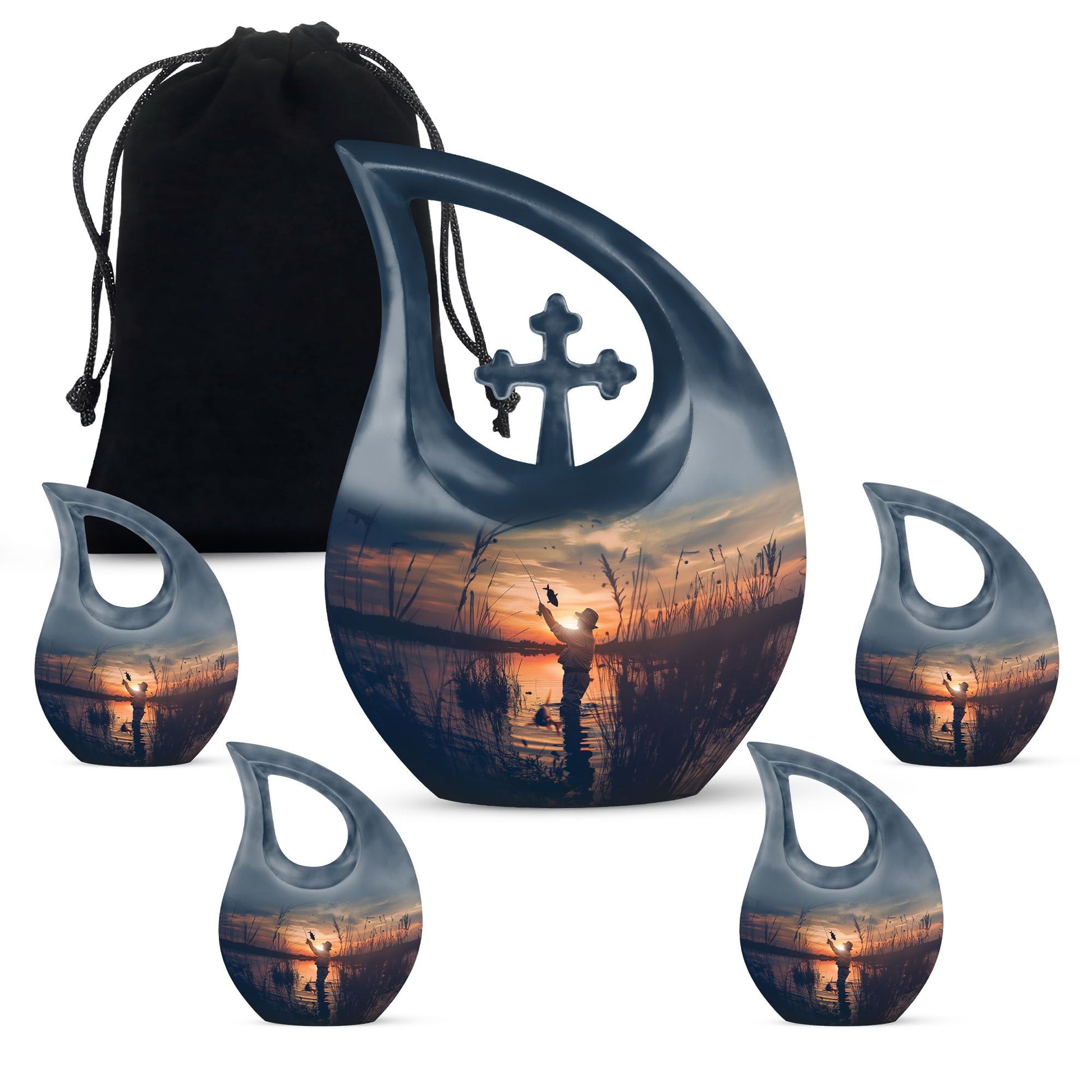 Father Fishing Funeral Urns - Urns For Human Ashes Dad