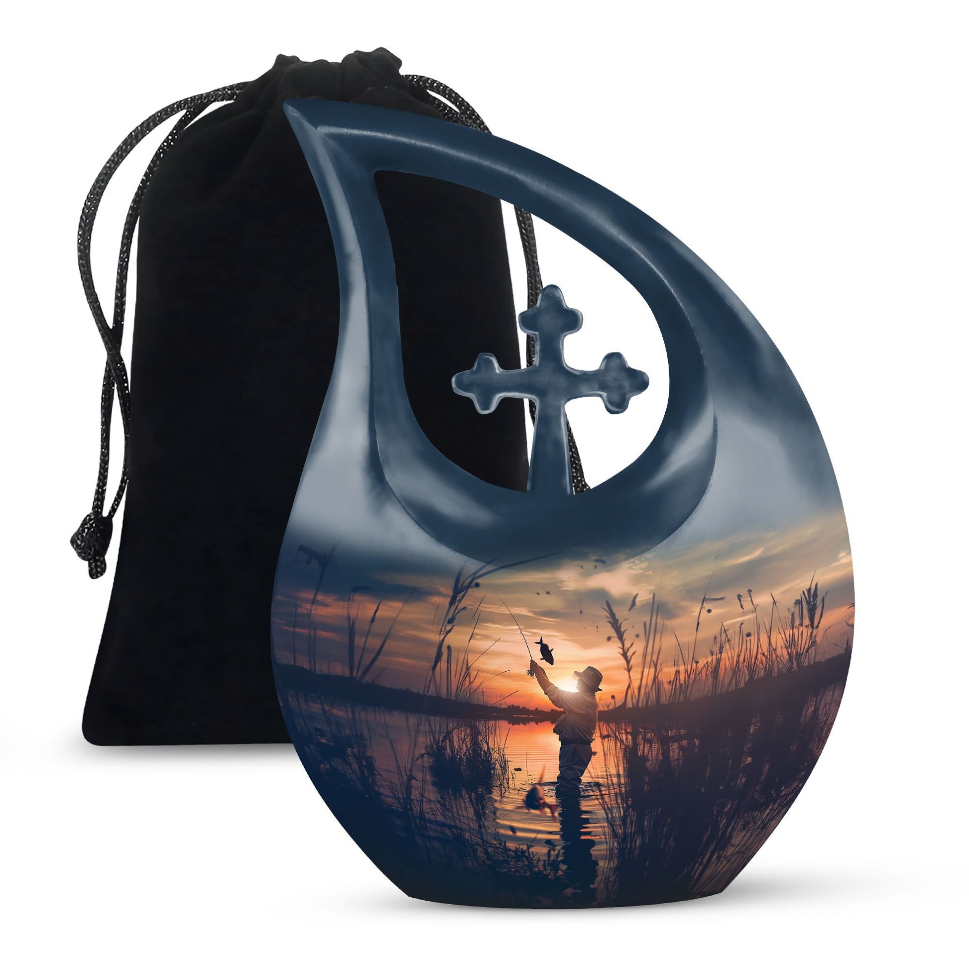 Father Fishing Funeral Urns - Urns For Human Ashes Dad