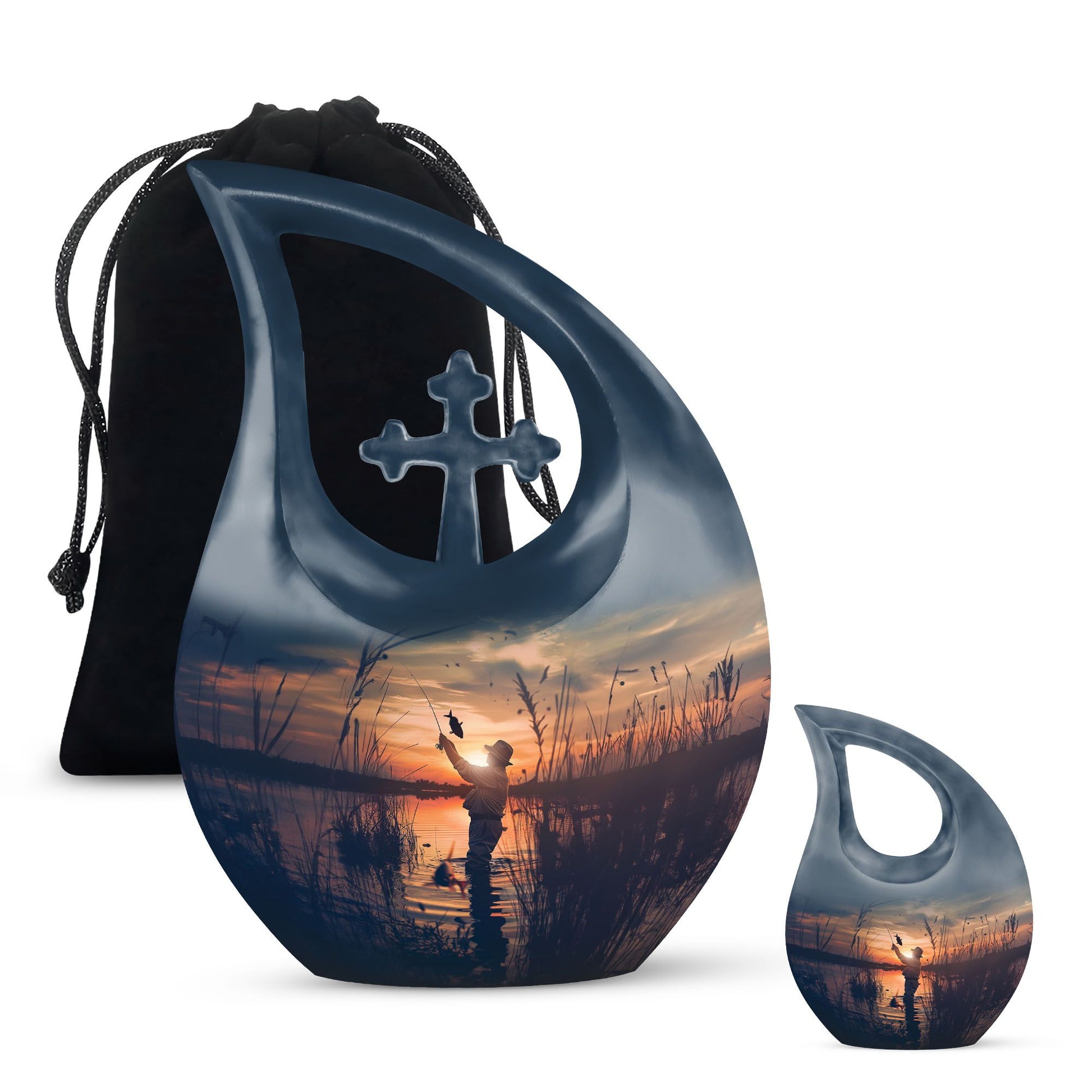 Father Fishing Funeral Urns - Urns For Human Ashes Dad