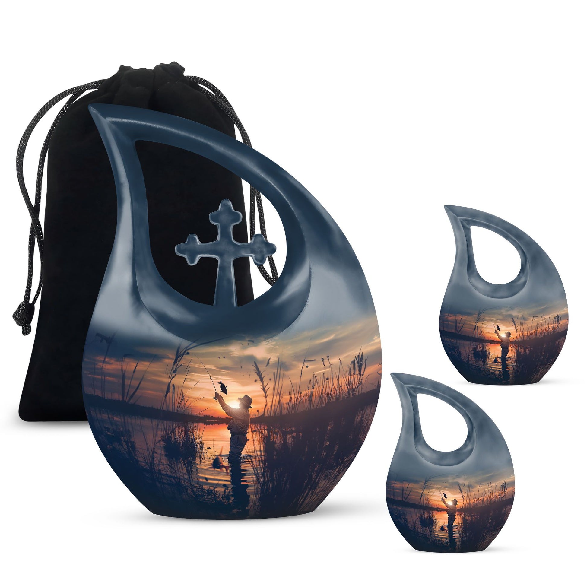 Father Fishing Funeral Urns - Urns For Human Ashes Dad