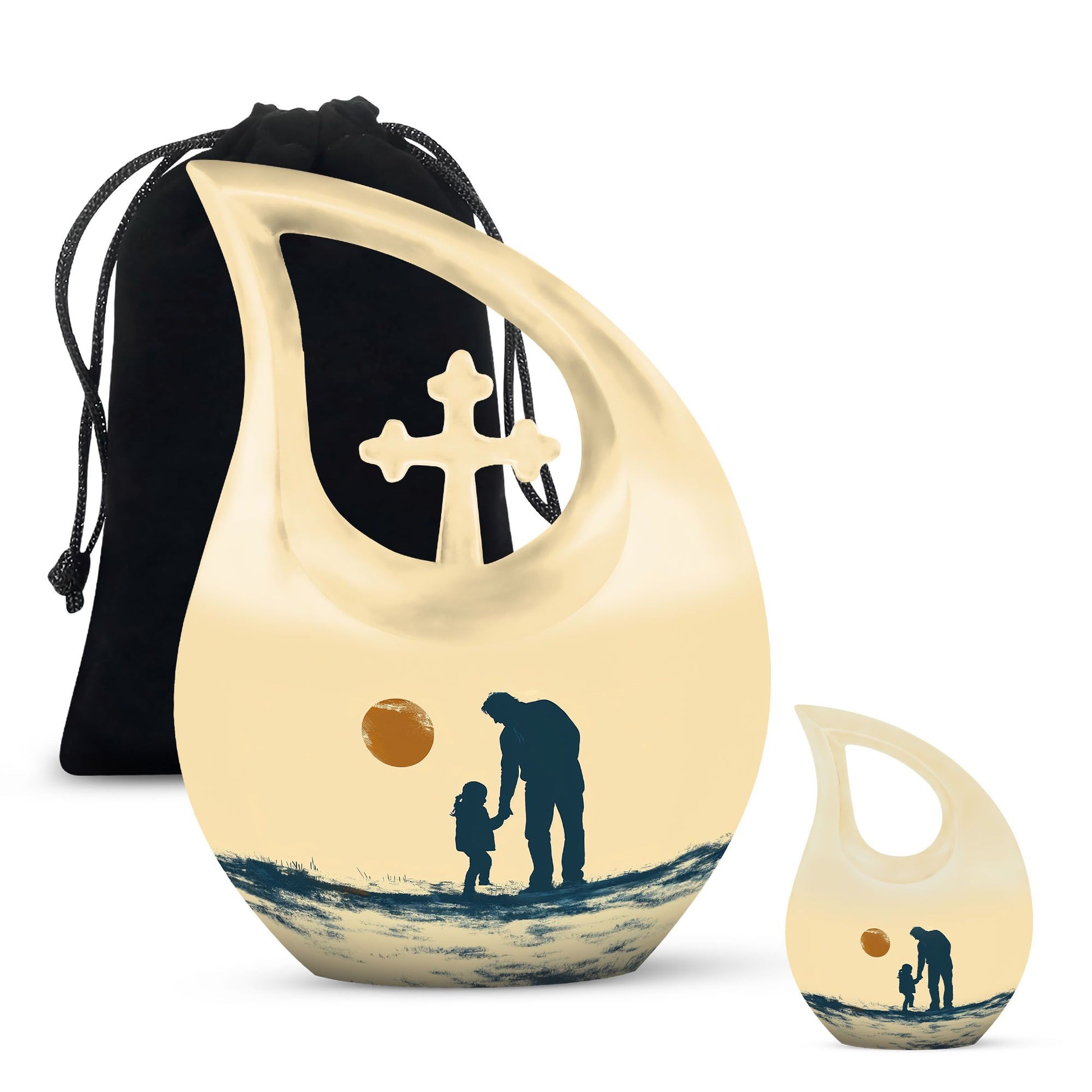 Father and Daughter Cremation Urns - Decorative Urn For Human Ashes