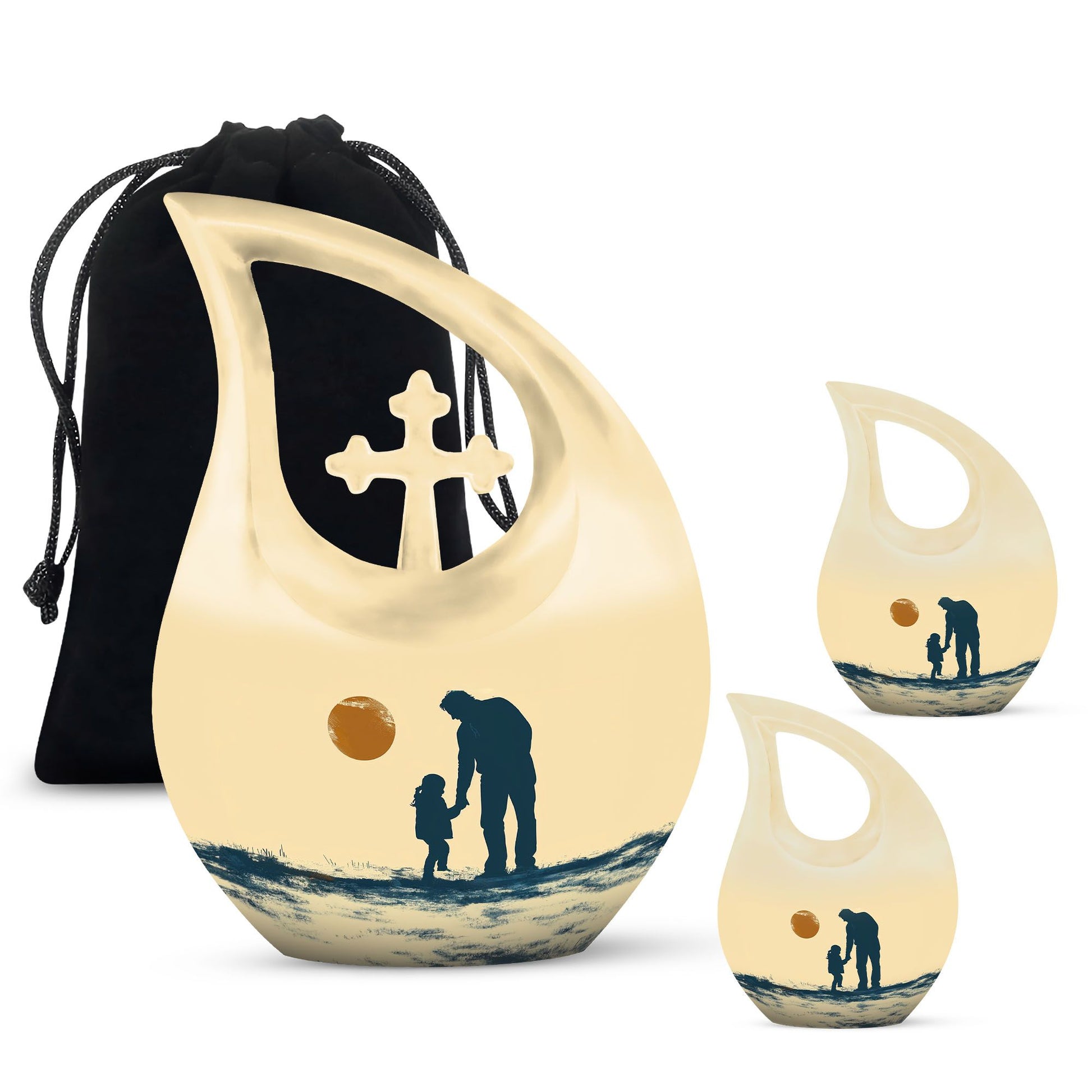 Father and Daughter Cremation Urns - Decorative Urn For Human Ashes