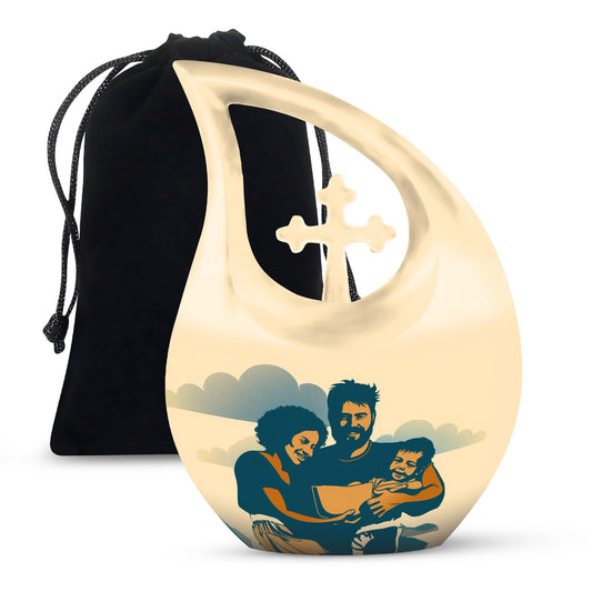 Father Son Fishing theme Custom Urn for Human Ashes