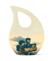 Father Son Fishing theme Custom Urn for Human Ashes