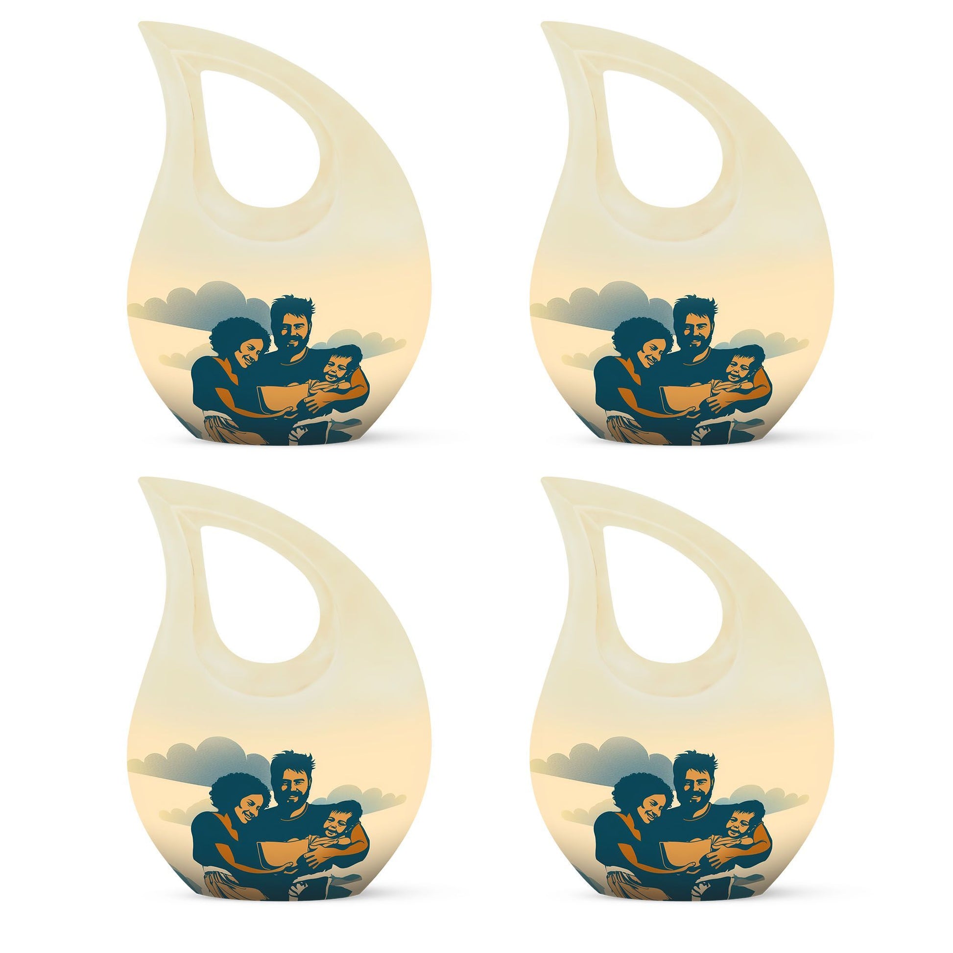 Father Son Fishing theme Custom Urn for Human Ashes