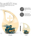 Father Son Fishing theme Custom Urn for Human Ashes