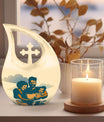 Father Son Fishing theme Custom Urn for Human Ashes