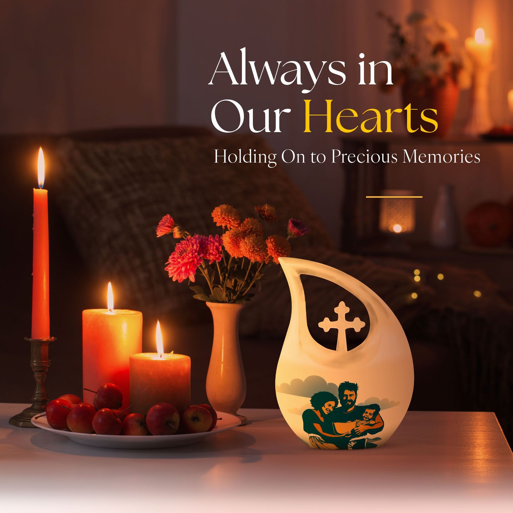 Father Son Fishing theme Custom Urn for Human Ashes