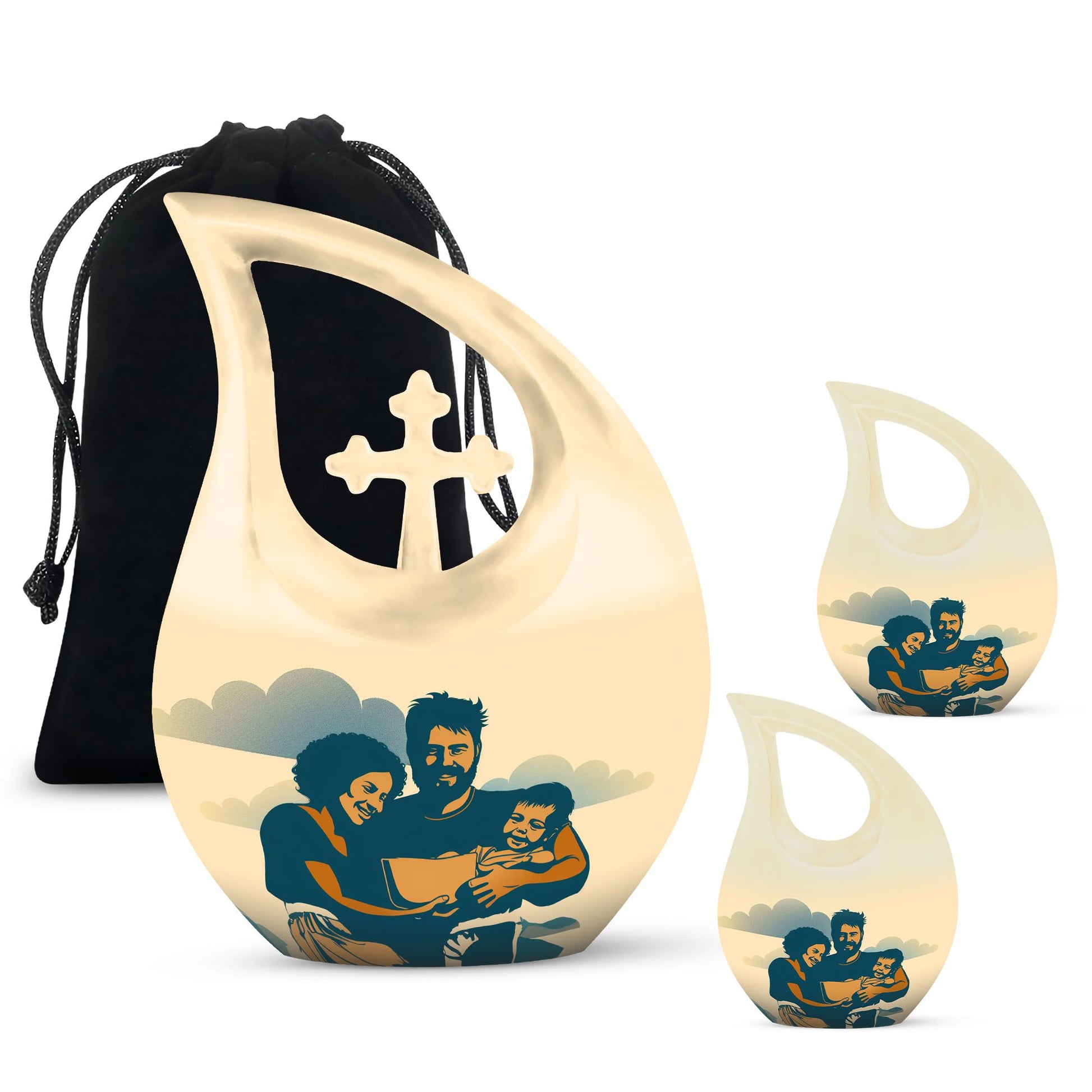 Father Son Fishing theme Custom Urn for Human Ashes