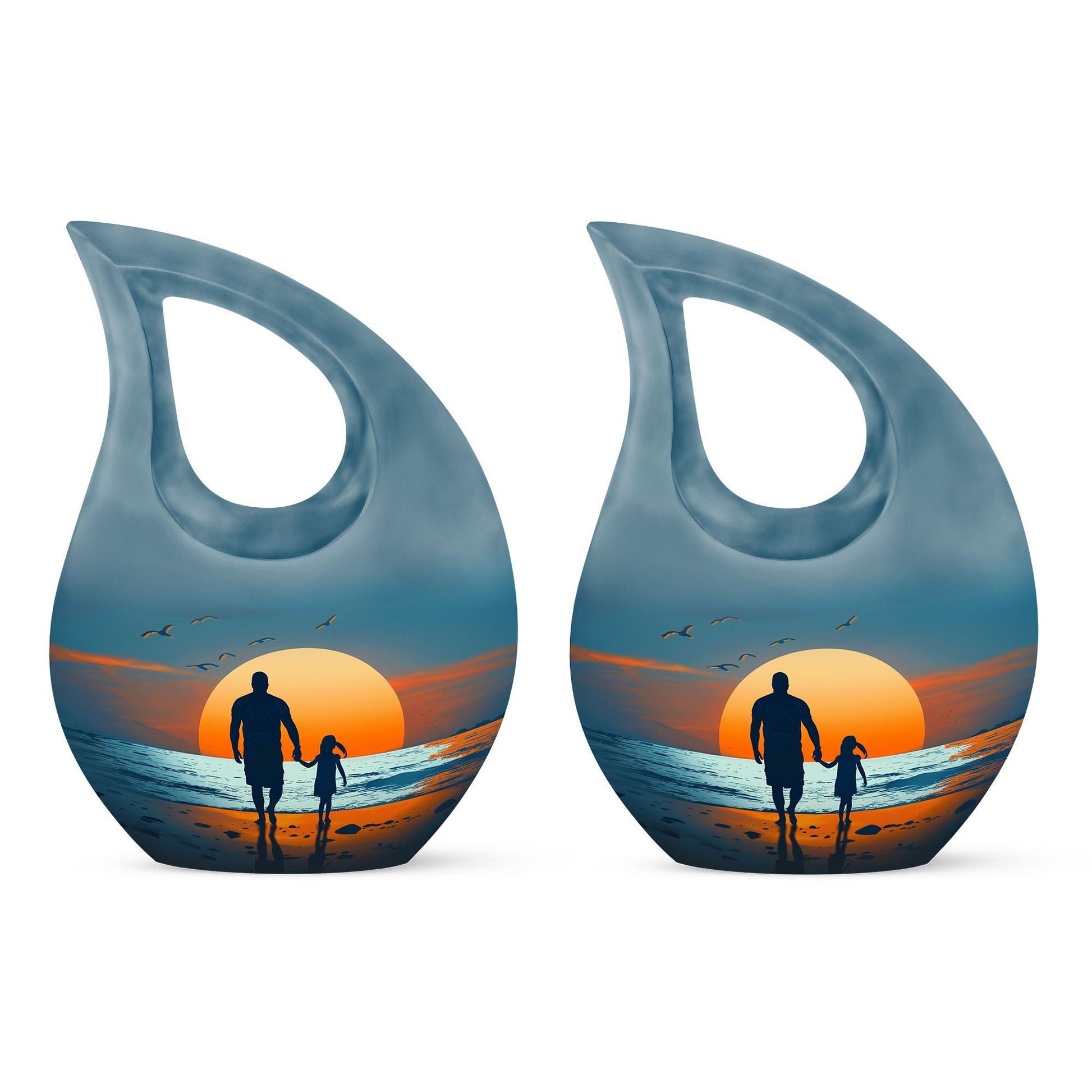 Memorial Father Daughter Urn For Burial Ashes - Cremation Urns Large