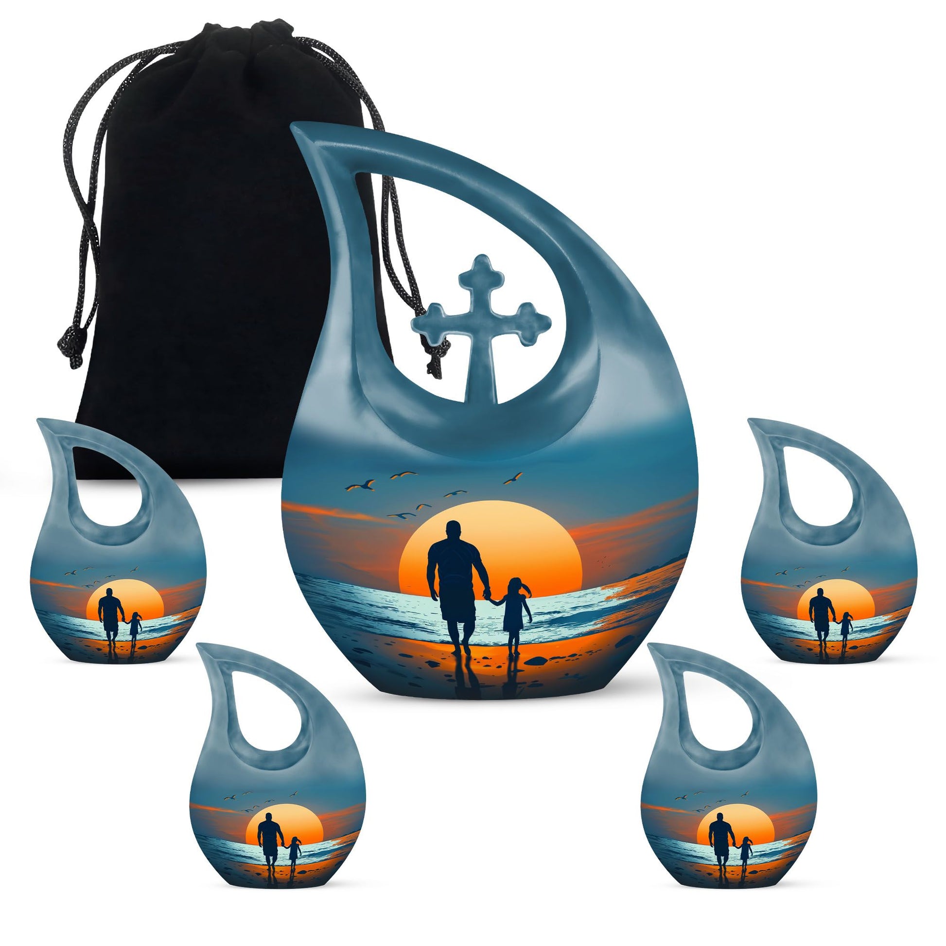 Memorial Father Daughter Urn For Burial Ashes - Cremation Urns Large