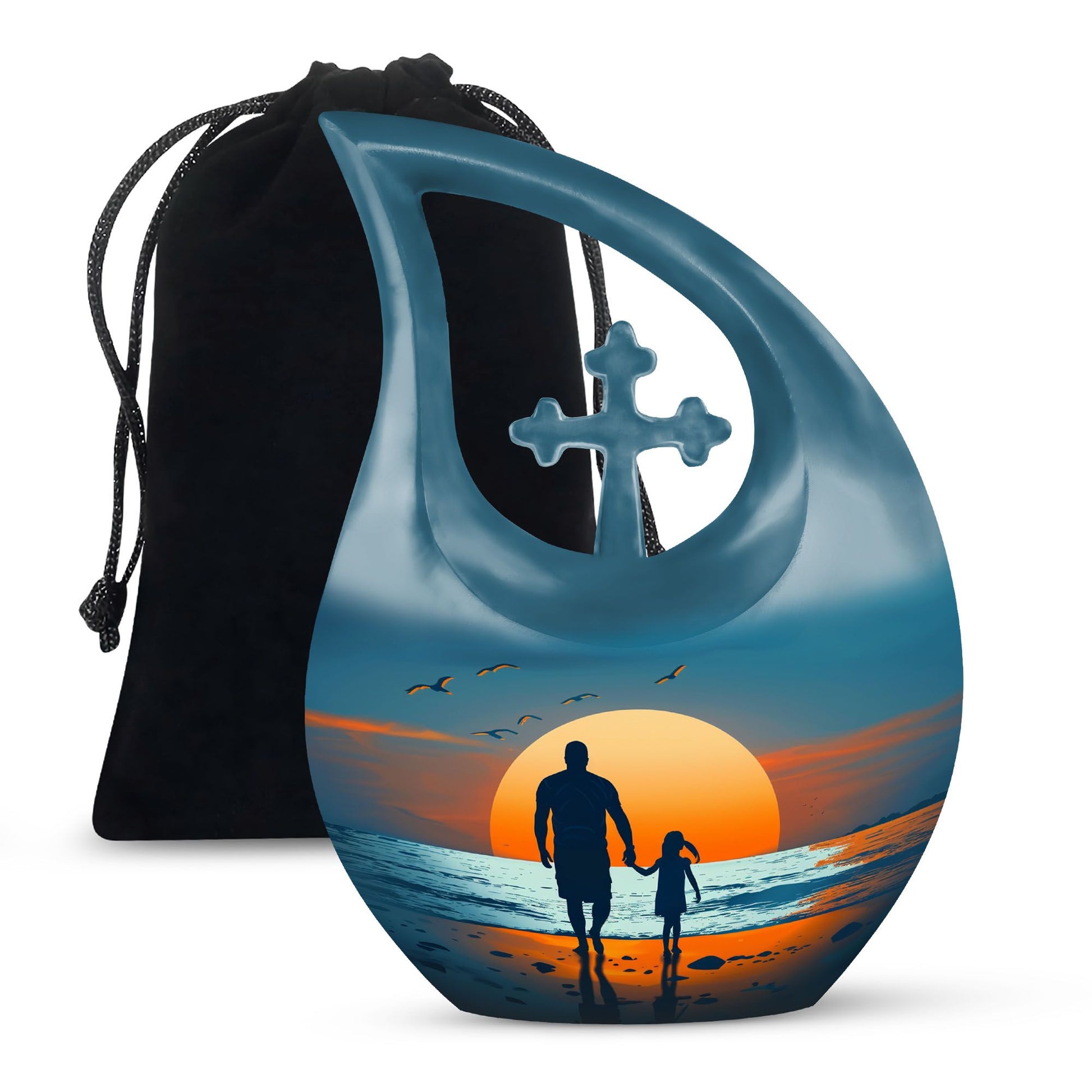 Memorial Father Daughter Urn For Burial Ashes - Cremation Urns Large