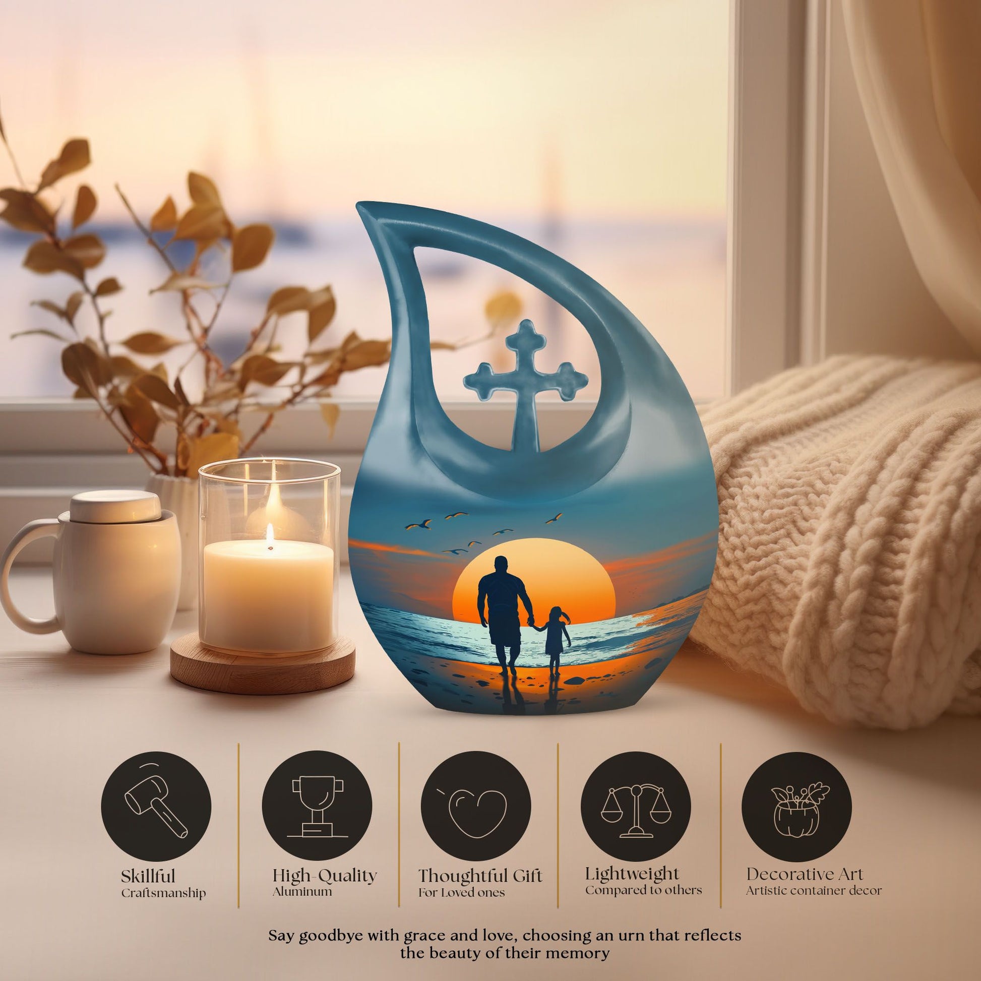 Father Son Fishing Urn