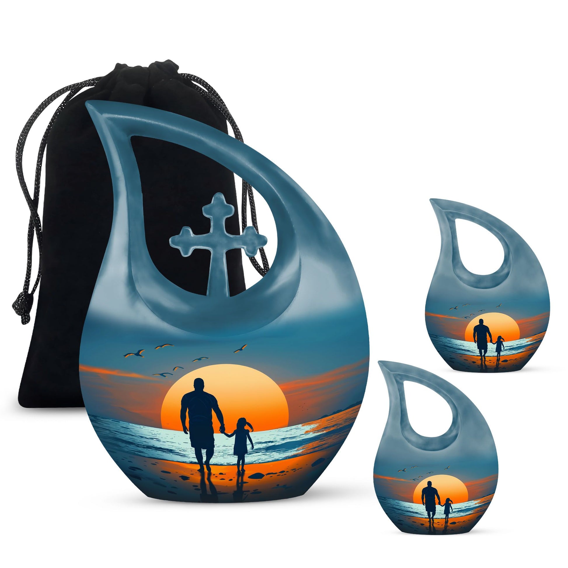 Memorial Father Daughter Urn For Burial Ashes - Cremation Urns Large