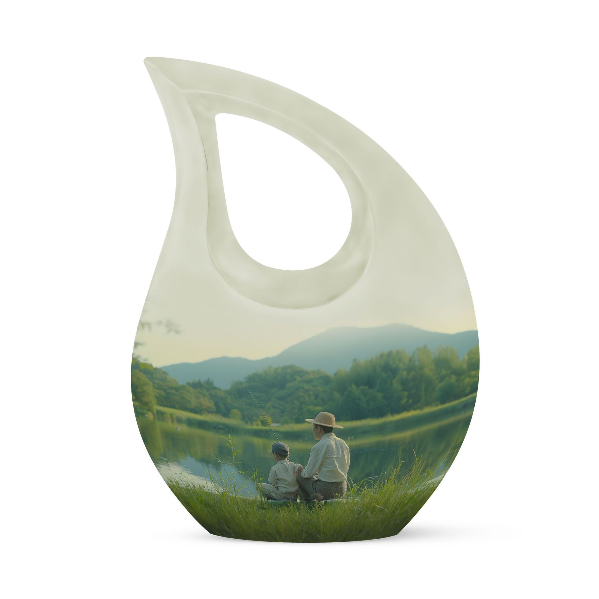 Father Son Fishing Memorial Urns - Beautiful Burial Urns For Ashes
