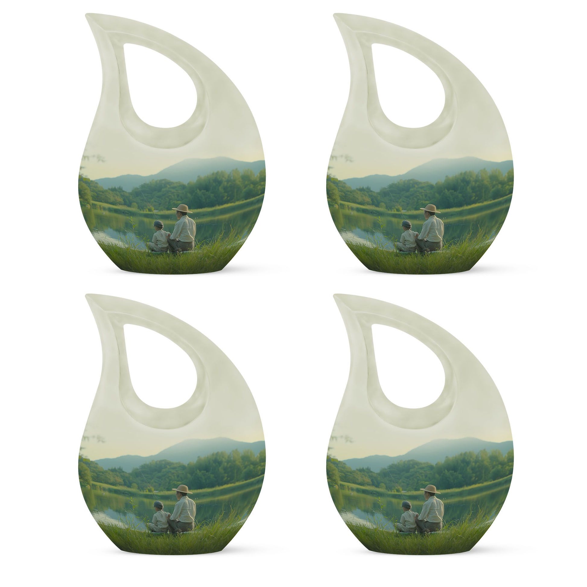 Father Son Fishing Memorial Urns - Beautiful Burial Urns For Ashes