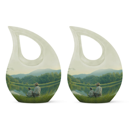 Father Son Fishing urn