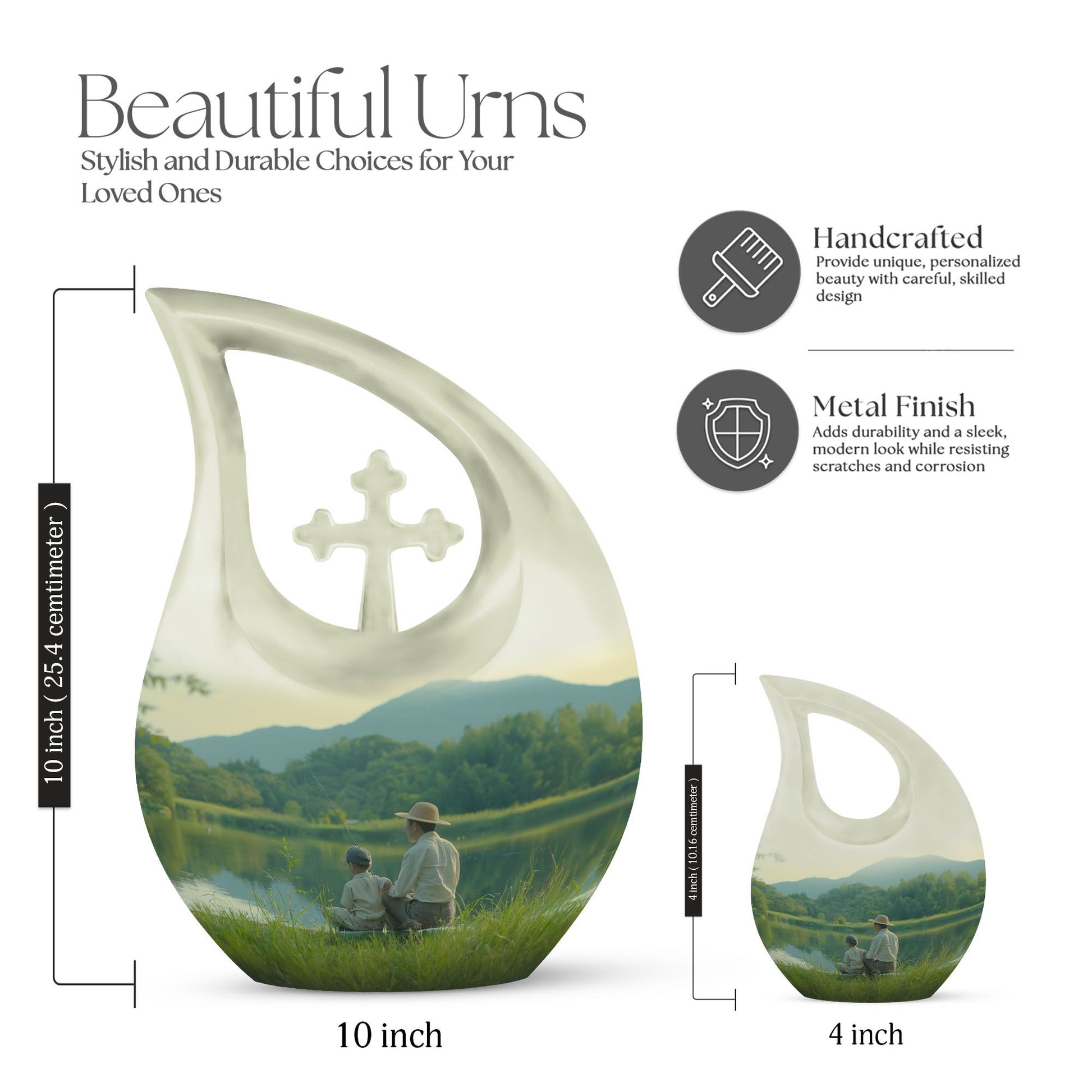 Father Son Fishing urn