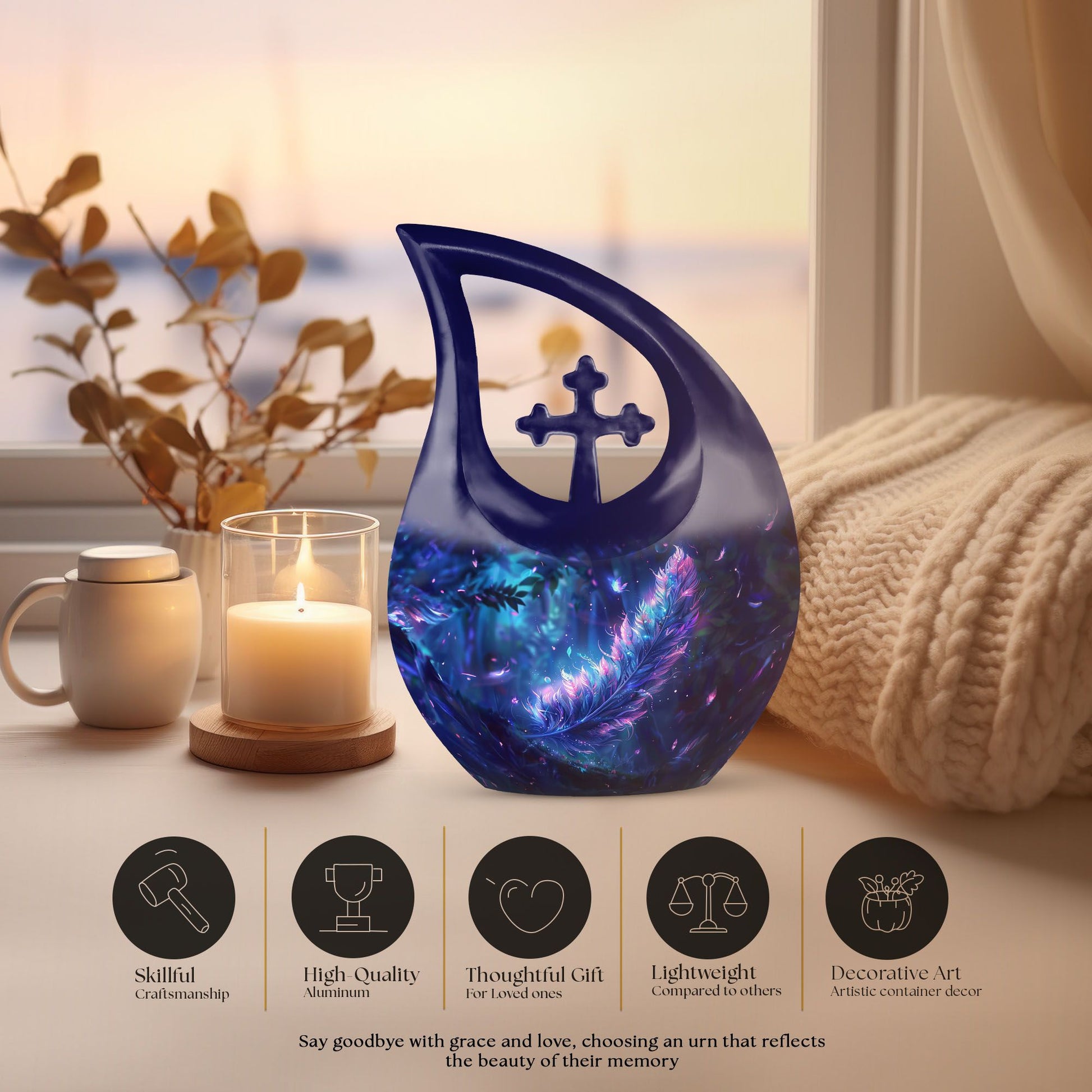 Medium Size Feather Urn
