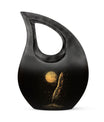 Black Moon Feather Decorative Urns - Cremation Urns For Human Ashes
