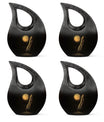 Black Moon Feather Decorative Urns - Cremation Urns For Human Ashes