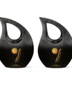 Black Moon Feather Decorative Urns - Cremation Urns For Human Ashes