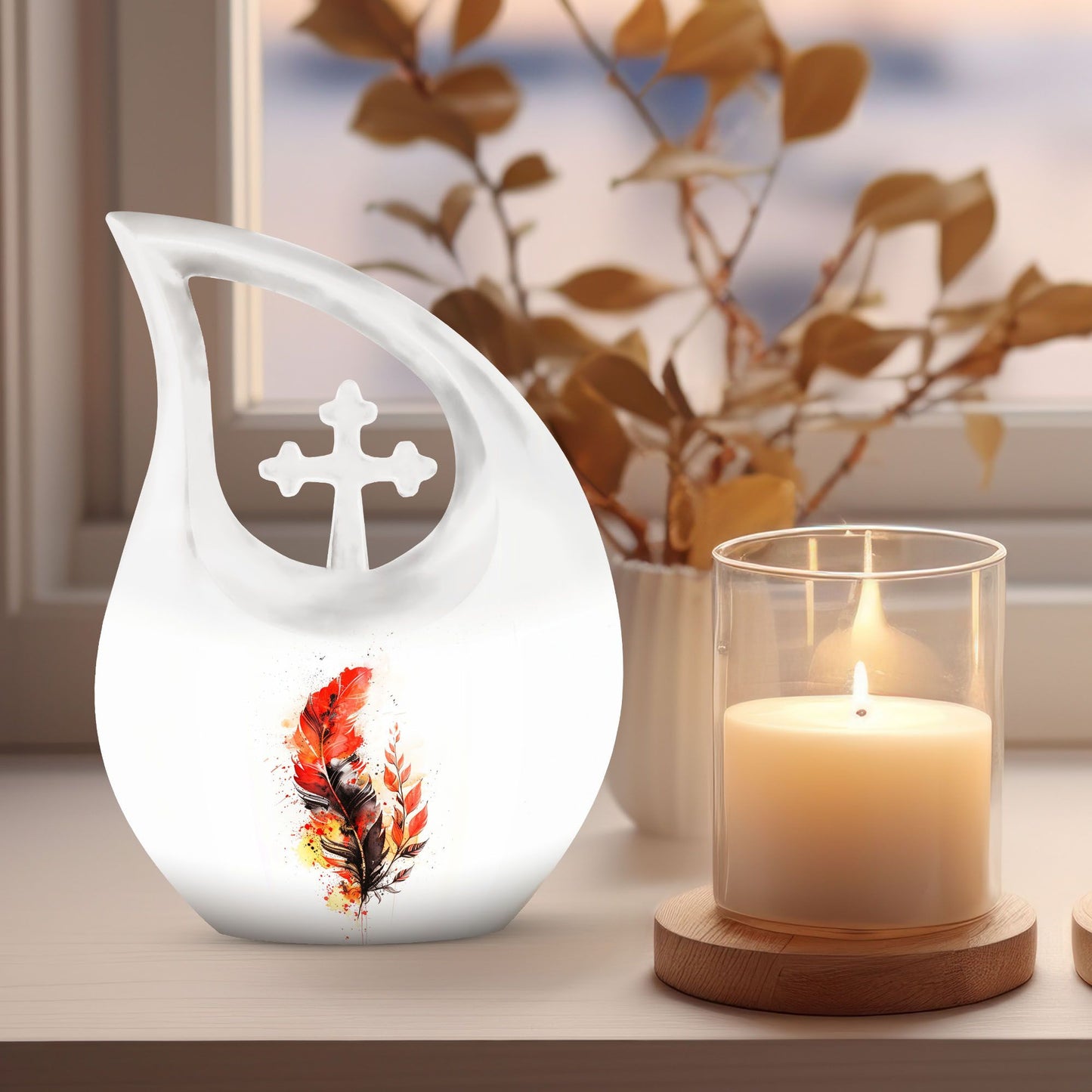 Aluminium Feather Urn for Ashes