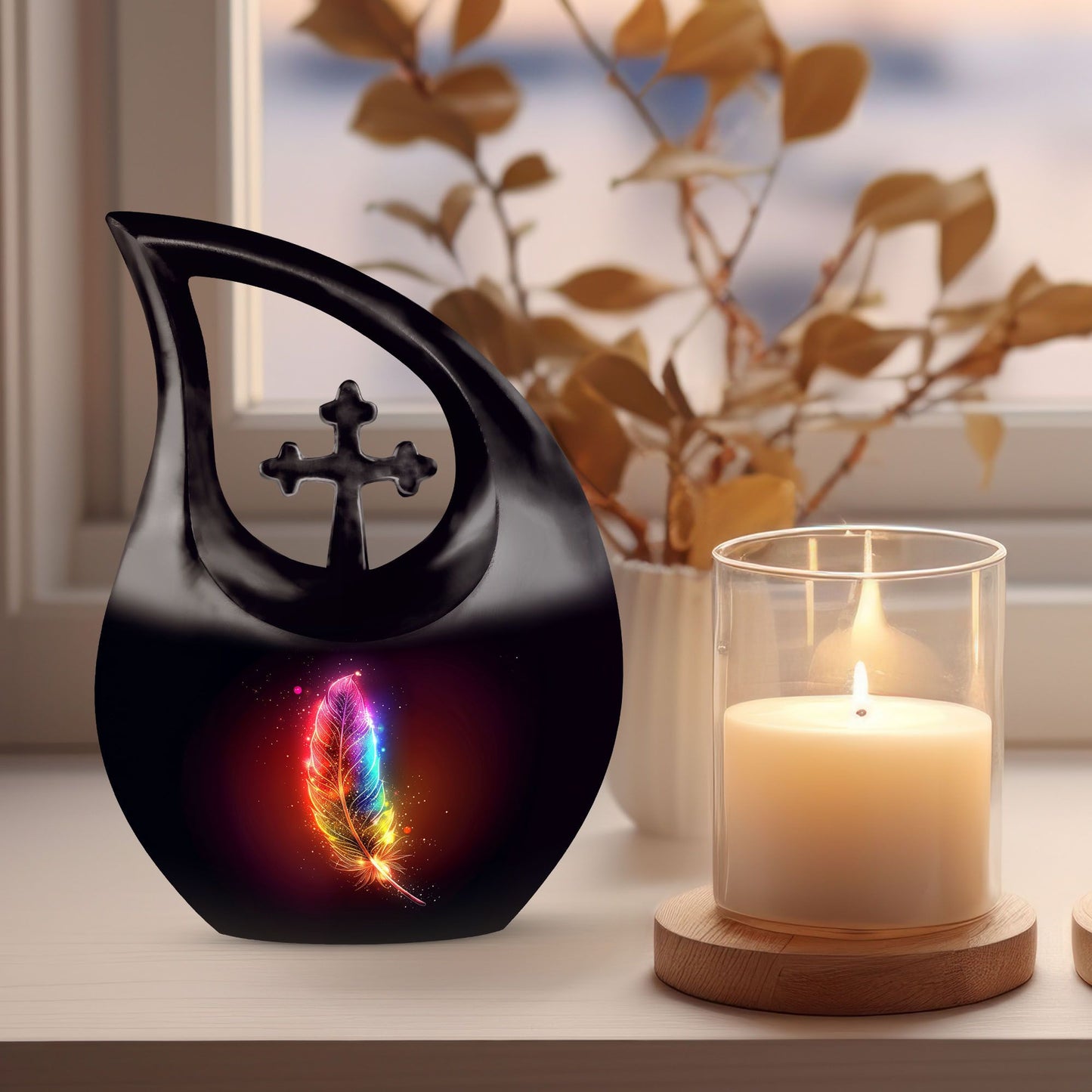 personalized feather urn