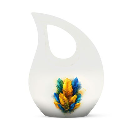 Cross Drop Feather Urn