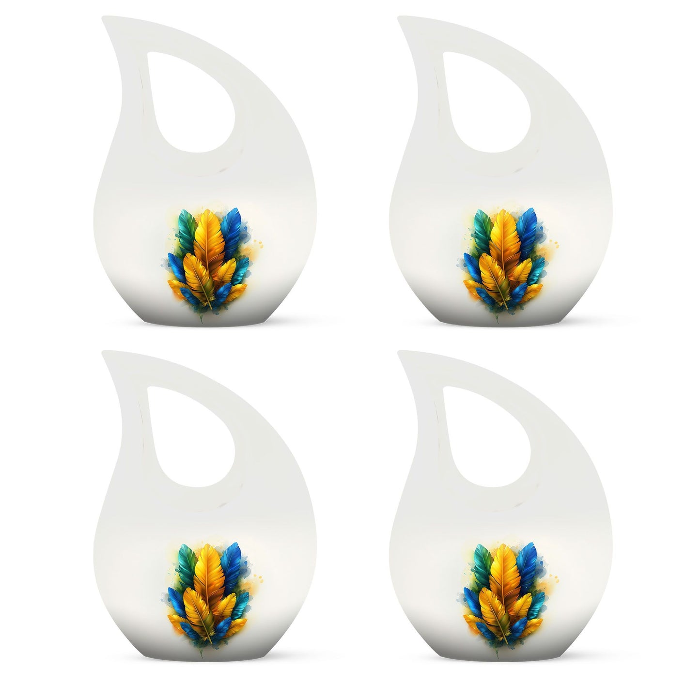Cross Drop Feather Urn