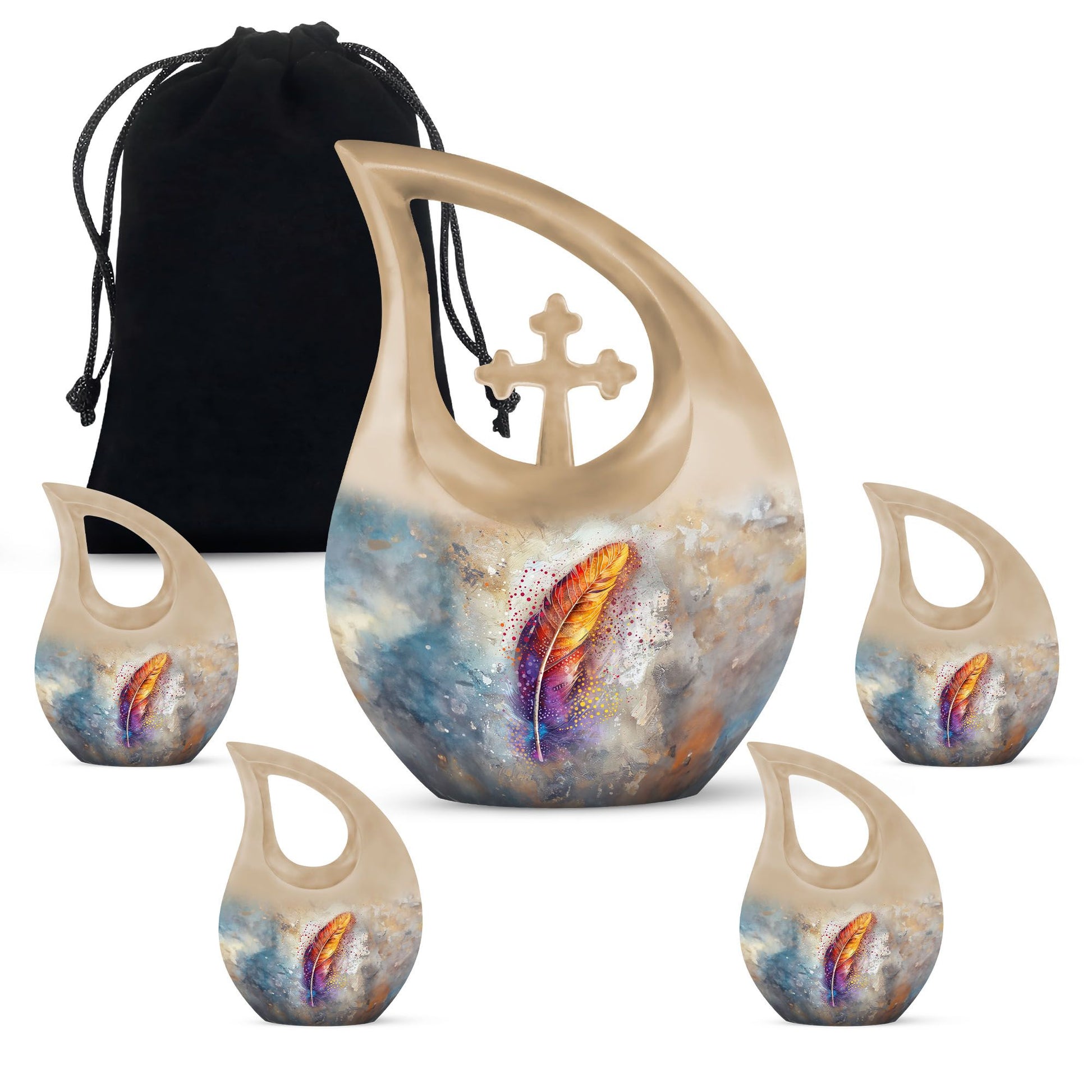 Feather Urn For Human Remains Funeral - Memorial Keepsakes For Ashes