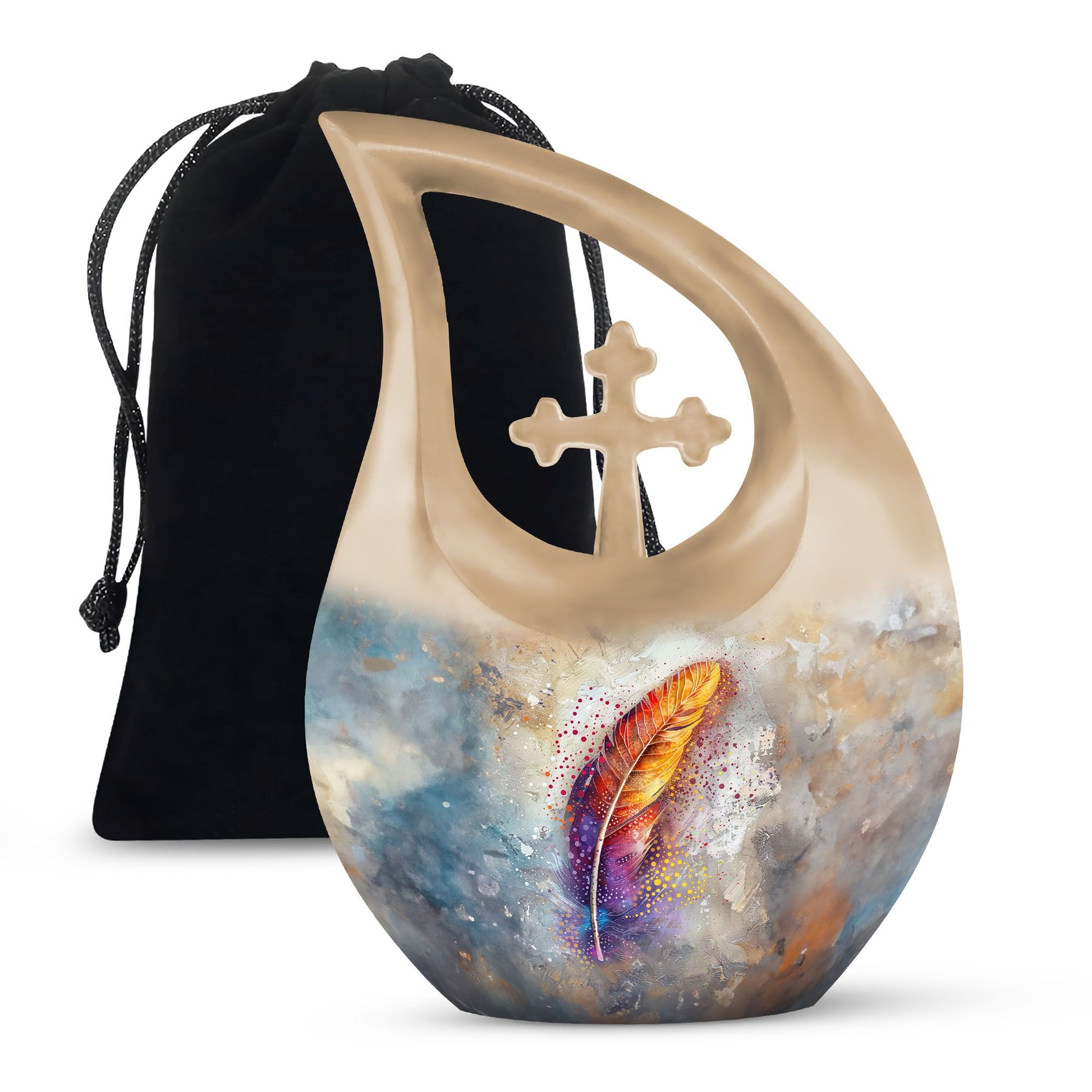 Feather Urn For Human Remains Funeral - Memorial Keepsakes For Ashes