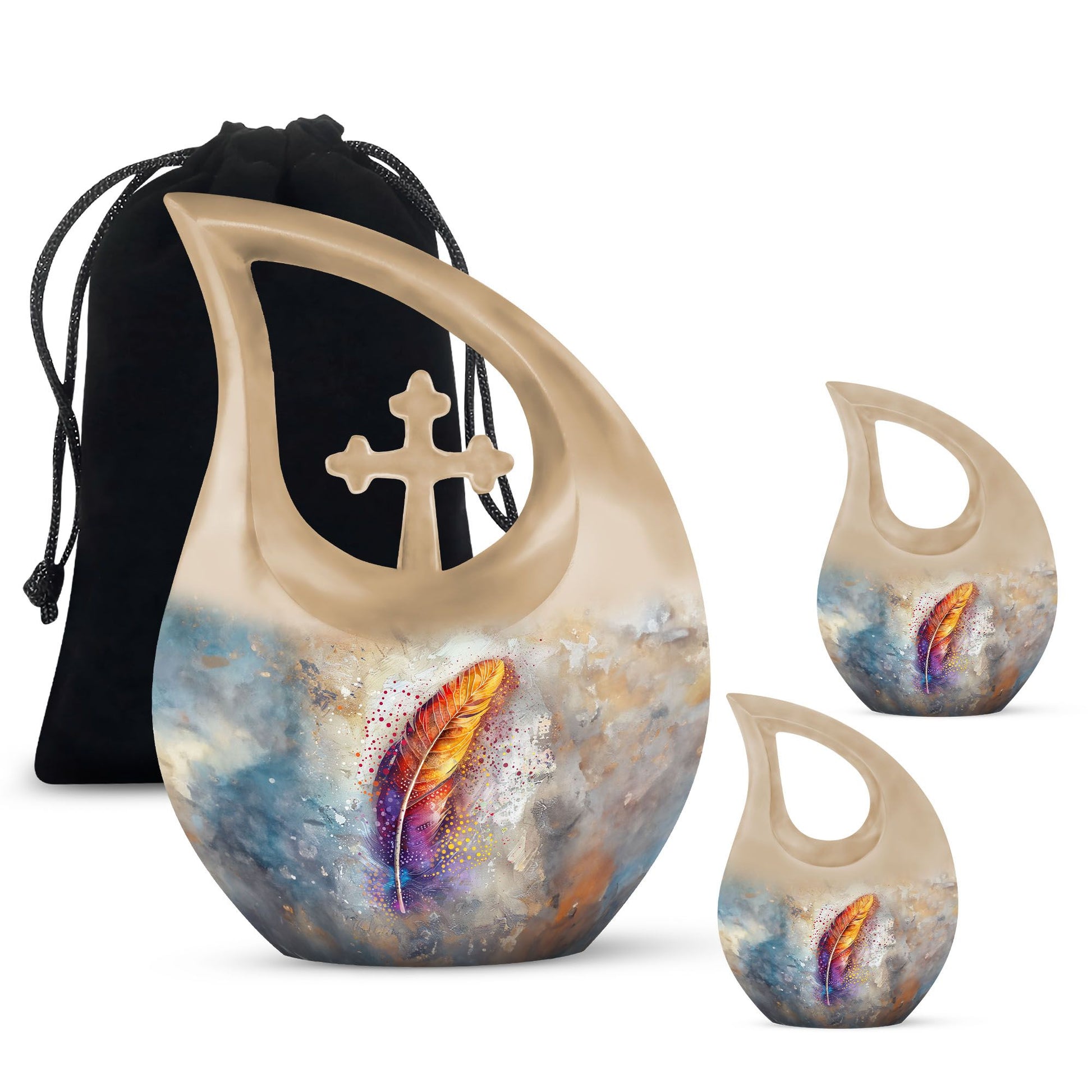 Feather Urn For Human Remains Funeral - Memorial Keepsakes For Ashes