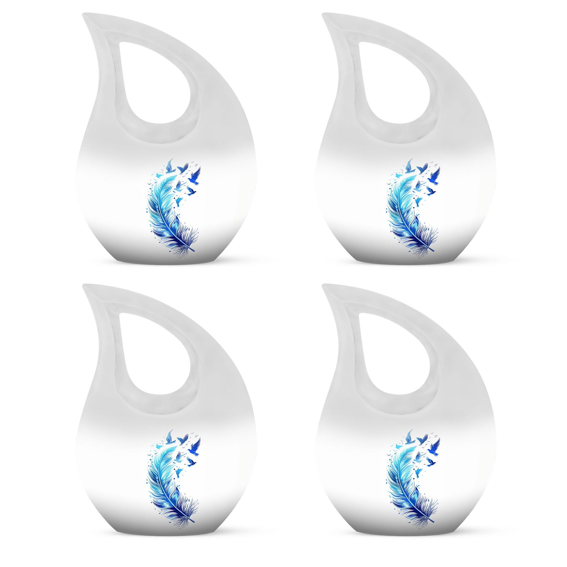 Feather Blue Flying Bird Cremation Urns - Memorial Urn For Women Ashes