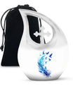 Feather Blue Flying Bird Cremation Urns - Memorial Urn For Women Ashes