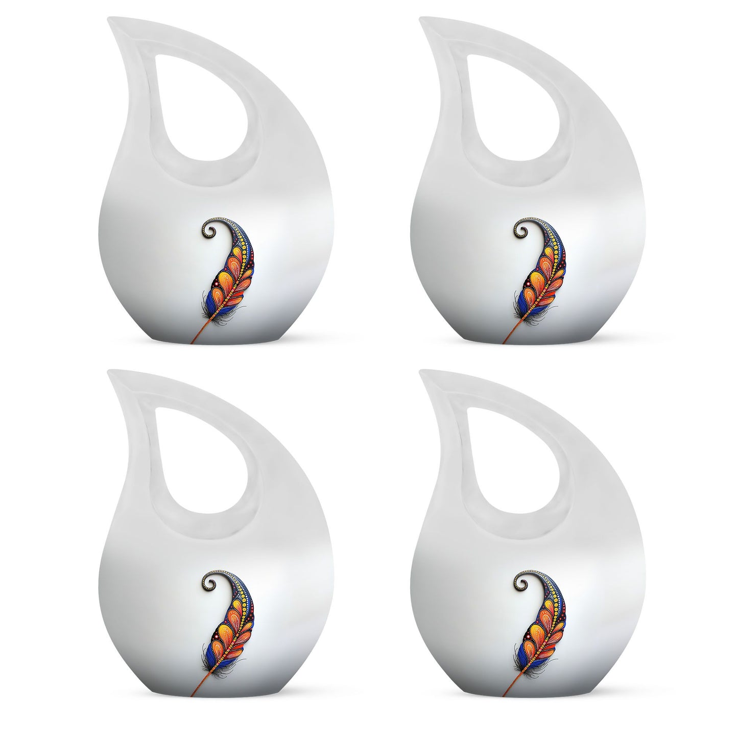 White Personalized White Cremation Urn for Human Ashes - 10-inch, 200 cu in - Yatskia
