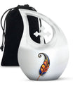 White Feather Urn For Human Ashes - Urn For Female