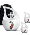 White Feather Urn For Human Ashes - Urn For Female