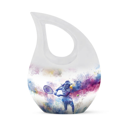 Personalized Tennis Cremation Urn for Human Ashes - 10-inch, 200 cu in - Yatskia