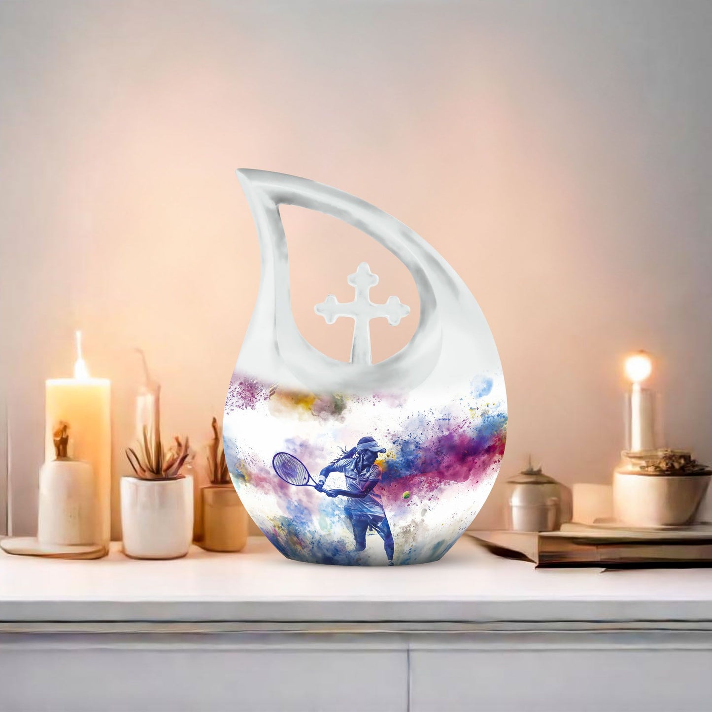 Tennis theme large urn