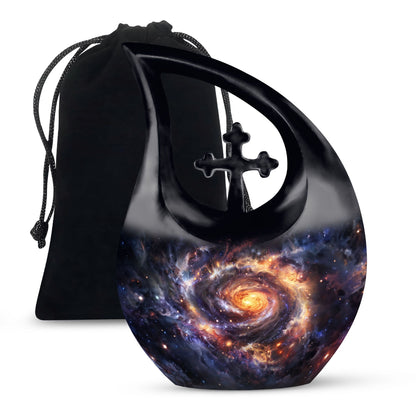 Personalized Galaxy Cremation Urn for Loved One - 10-inch, 200 cu in - Yatskia