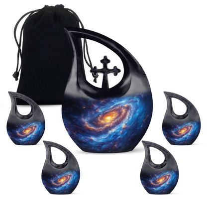 Personalized Galaxy Cremation Urn for Men & Women - 10-inch, 200 cu in - Yatskia