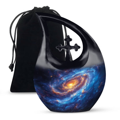 Personalized Galaxy Cremation Urn for Men & Women - 10-inch, 200 cu in - Yatskia