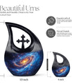 10 Inch Galaxy themed Cross Drop Urn 